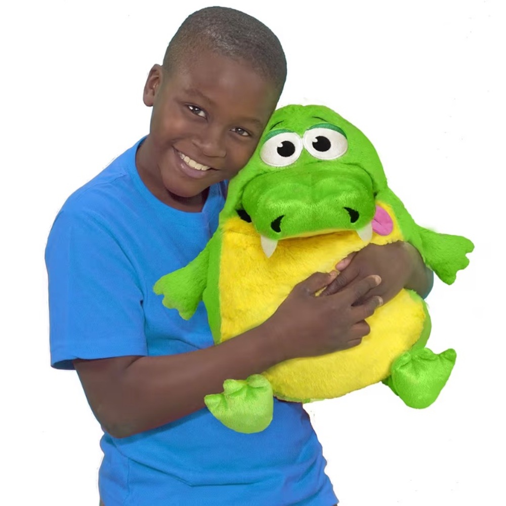Plush Green and Yellow Alligator Stuffed Animal - Soft Cuddly Toy